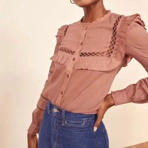 Reformation Rosey Top in Praline